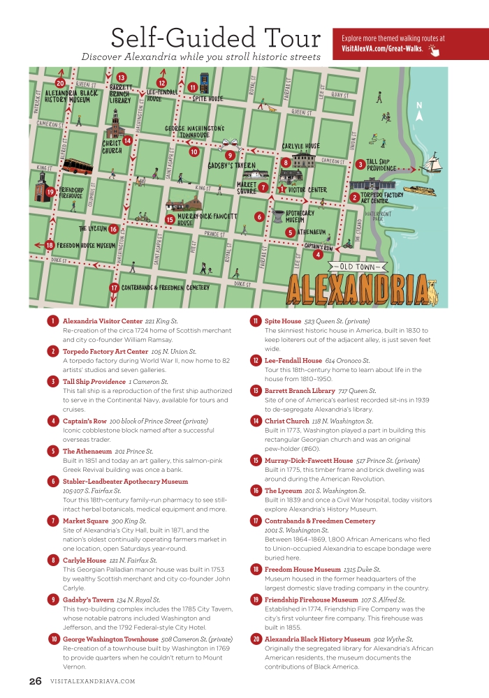 tourist map of old town alexandria va