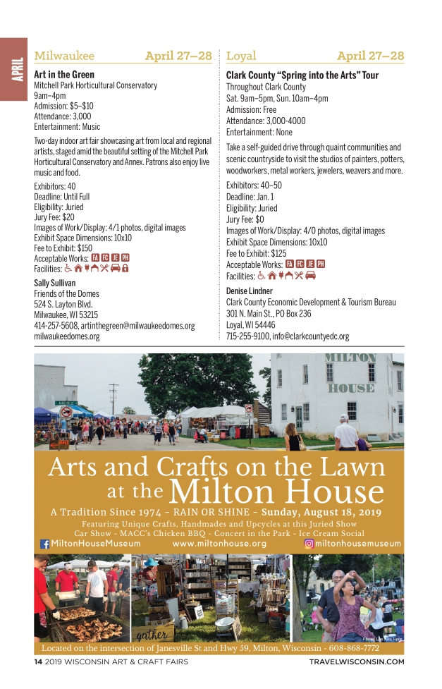 Wisconsin Arts and Craft Fair Guide 2019